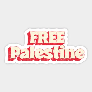 Free Palestine / Retro Style Design Sticker